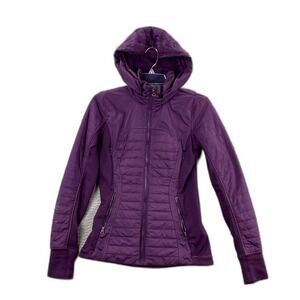 Lululemon First Mile Jacket Womens Purple XS Removable Hood Quilted Panels